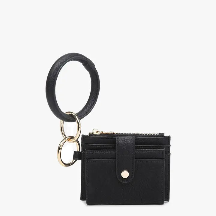 Jen & Co Sammie Mini Snap Wallet w/ Ring - Black