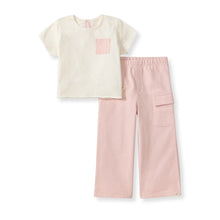 Load image into Gallery viewer, Girl Slub Pocket Tee &amp; Pants Set
