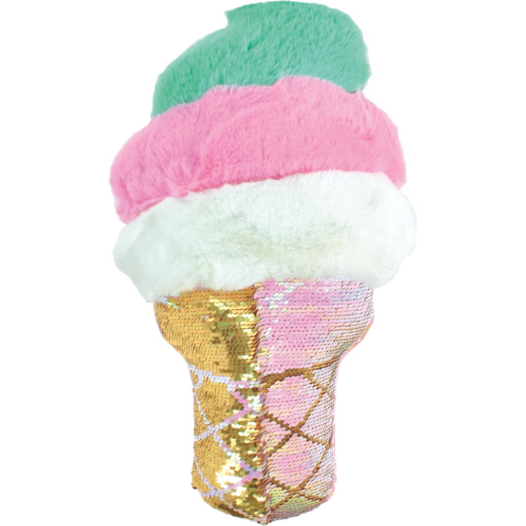 Swirl Cone Furry Reversible Sequin Plush