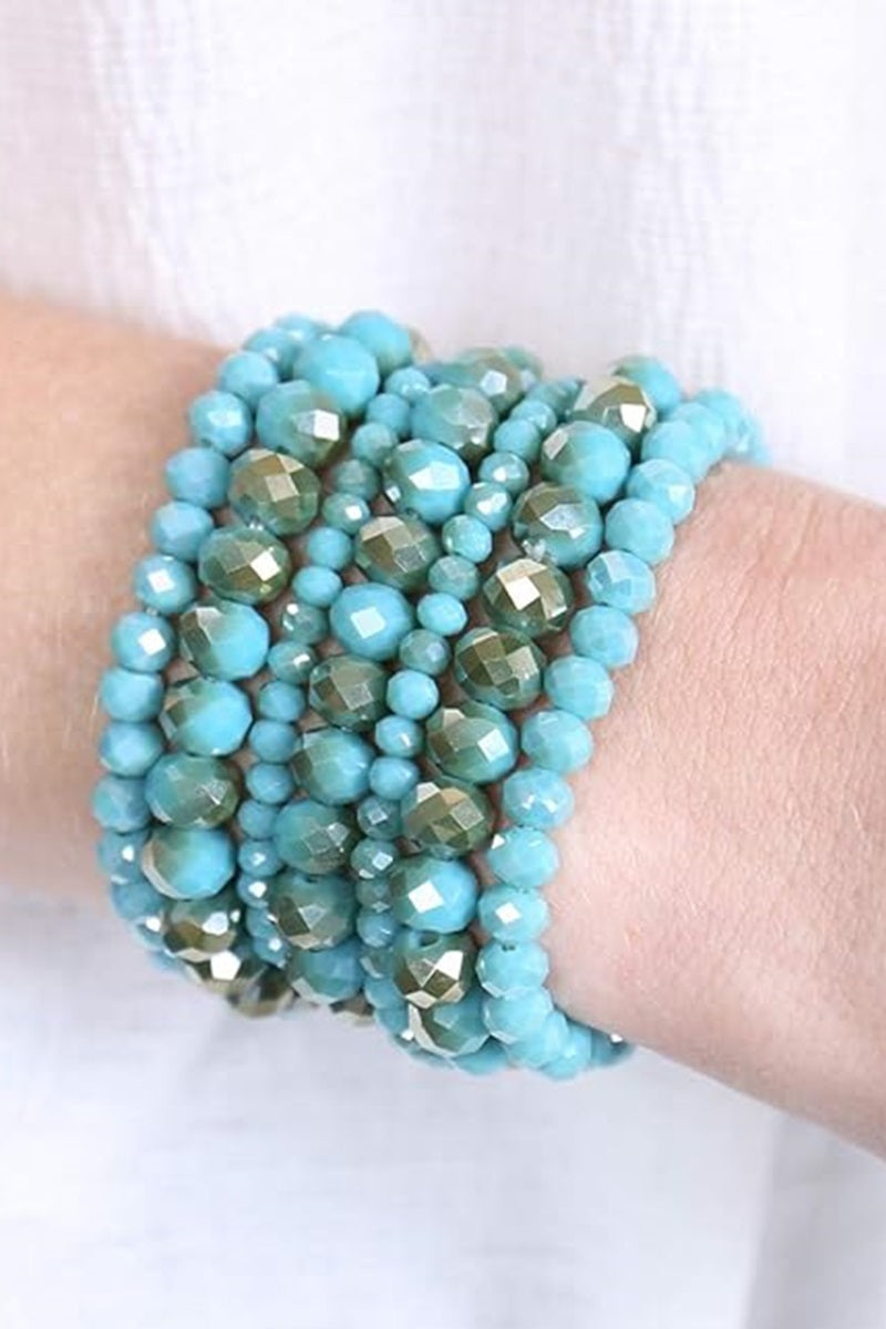 7 PCS Multi-Layer Stackable Beaded Bracelet