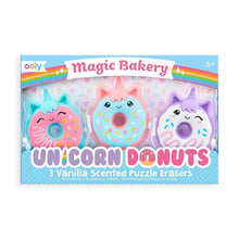 Load image into Gallery viewer, Magic Bakery Unicorn Donuts Scented Erasers - Set of 3
