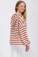 Load image into Gallery viewer, Stripe Knit Animal Contrast Hoodie
