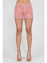 Load image into Gallery viewer, Miss Me® Mauve Mid-Rise All Over Leaf Print Denim Shorts
