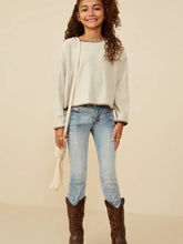 Load image into Gallery viewer, Girls Brushed Contrast Stitch Long Sleeve Knit T Shirt
