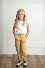 Load image into Gallery viewer, Youth Mustard Khaki Denim Cargo Jeans
