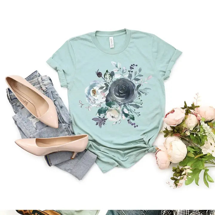 Navy Bouquet Graphic Tee