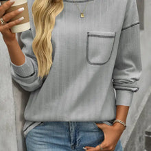 Load image into Gallery viewer, Crew Neck Pocket Casual Loose Top
