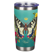 Load image into Gallery viewer, Travel Mug Stainless Steal-Teal Butterfly Hope
