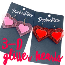 Load image into Gallery viewer, Glitter 3-D Hearts
