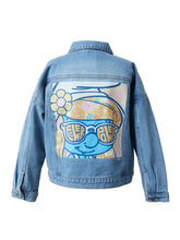 Load image into Gallery viewer, Smurfette Graphic Cargo Denim Jacket
