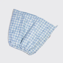 Load image into Gallery viewer, Satin Lined Flexi Shower Cap - Gingham Blue
