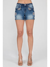 Load image into Gallery viewer, Miss Me® Mid-Rise Denim Shorts with Floral Side Detail
