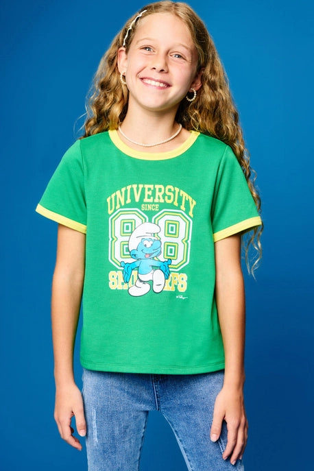 Girls Smurf's University Graphic Tee