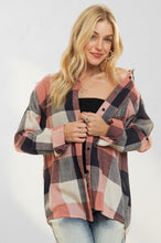 Load image into Gallery viewer, Mauve And Navy Plaid Button Down
