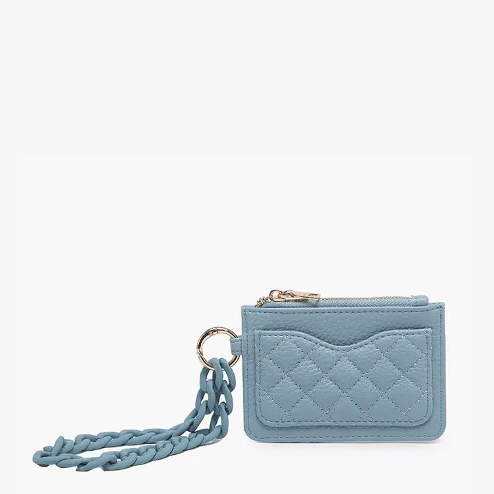 Jen & Co Rhodes Quilted Wallet w/ Chain Bangle - Baby Blue