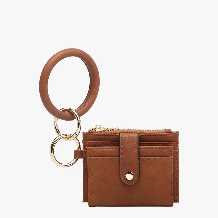 Jen & Co Sammie Mini Snap Wallet w/ Ring - Brown