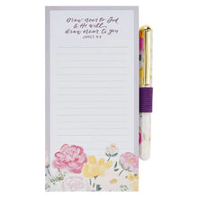 Load image into Gallery viewer, Magnetic Shopping List W/Pen - Draw Near To God James 4:8
