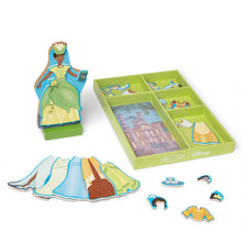 Load image into Gallery viewer, Disney Princess Tiana Wooden Magnetic Dress-Up Play Set
