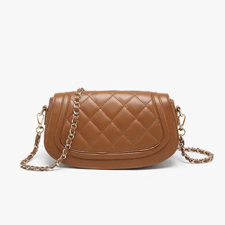 Taipei Quilted Flapover Crossbody w/ Chain Strap