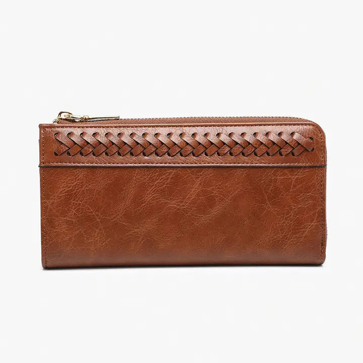 Gia Braided Detail Zip-Top Wallet