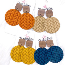 Load image into Gallery viewer, 2&quot; Walnut Cube &amp; Box Braided Piggyback Dangles

