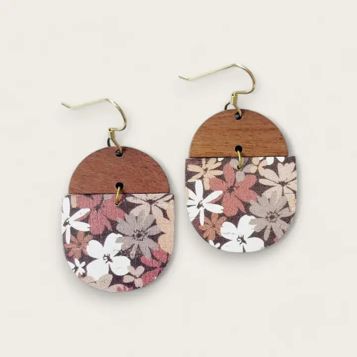 In Bloom Genuine Leather Dangle Earrings