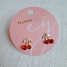 Load image into Gallery viewer, Jewel Cherry Stud Earrings
