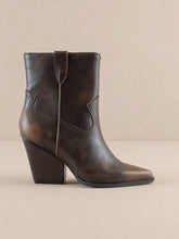 Load image into Gallery viewer, Oasis Society - The Brooks Coffee Two Toned Western Bootie
