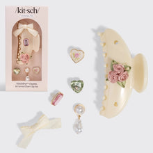 Load image into Gallery viewer, Kitschpop™️Curved Claw Clip 7pc Set Vintage- Pearlized Cream
