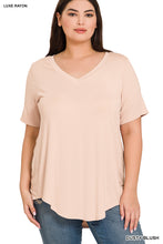 Load image into Gallery viewer, Short Sleeve V-Neck Hi-Low Top
