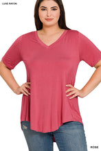 Load image into Gallery viewer, Short Sleeve V-Neck Hi-Low Top
