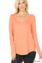 Load image into Gallery viewer, Long Sleeve V-Neck Hi-Low Top

