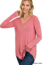 Load image into Gallery viewer, Long Sleeve V-Neck Hi-Low Top
