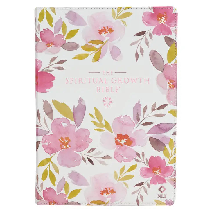 Pink Floral Spiritual Growth Bible - New Living Traslation