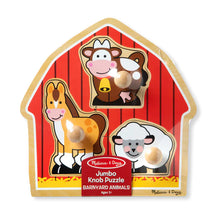 Load image into Gallery viewer, Barnyard Animals Jumbo Knob Puzzle - 3 Pieces
