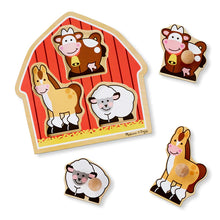 Load image into Gallery viewer, Barnyard Animals Jumbo Knob Puzzle - 3 Pieces
