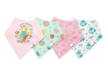 Load image into Gallery viewer, COPPER PEARL® Baby Bandana Bibs 4pk - Sesame Street Retro Floral
