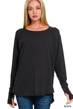 Load image into Gallery viewer, Cotton Raglan Sleeve Thumbhole Top
