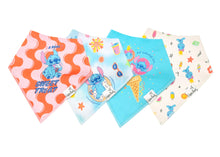 Load image into Gallery viewer, COPPER PEARL® Baby Bandana Bibs 4pk - Disney Stitch Dreamsicles
