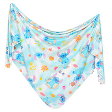 Load image into Gallery viewer, COPPER PEARL® Knit Swaddle Blanket - Disney Stitch Dreamsicles
