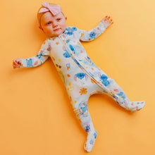 Load image into Gallery viewer, COPPER PEARL® Zip-Up Footie Pajama - Disney Stitch Dreamsicle
