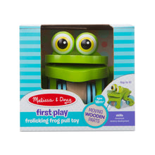 Load image into Gallery viewer, Frolicking Frog Wooden Pull Toy

