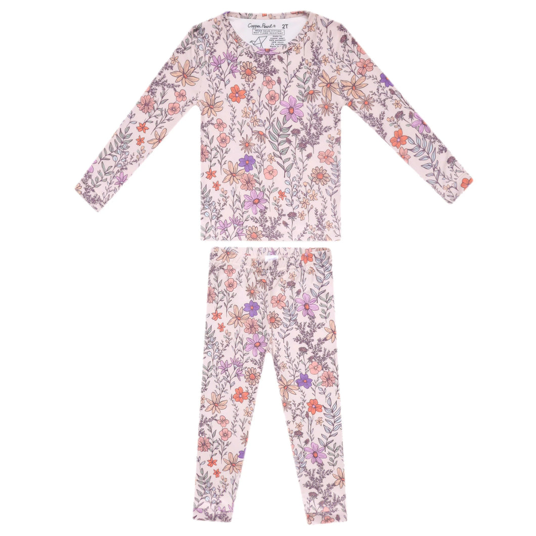 COPPER PEARL® 2pc Long Sleeve Pajama Set FLORA
