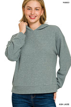 Load image into Gallery viewer, Ash Jade Ribbed Hoodie Pullover
