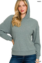 Load image into Gallery viewer, Ash Jade Ribbed Hoodie Pullover
