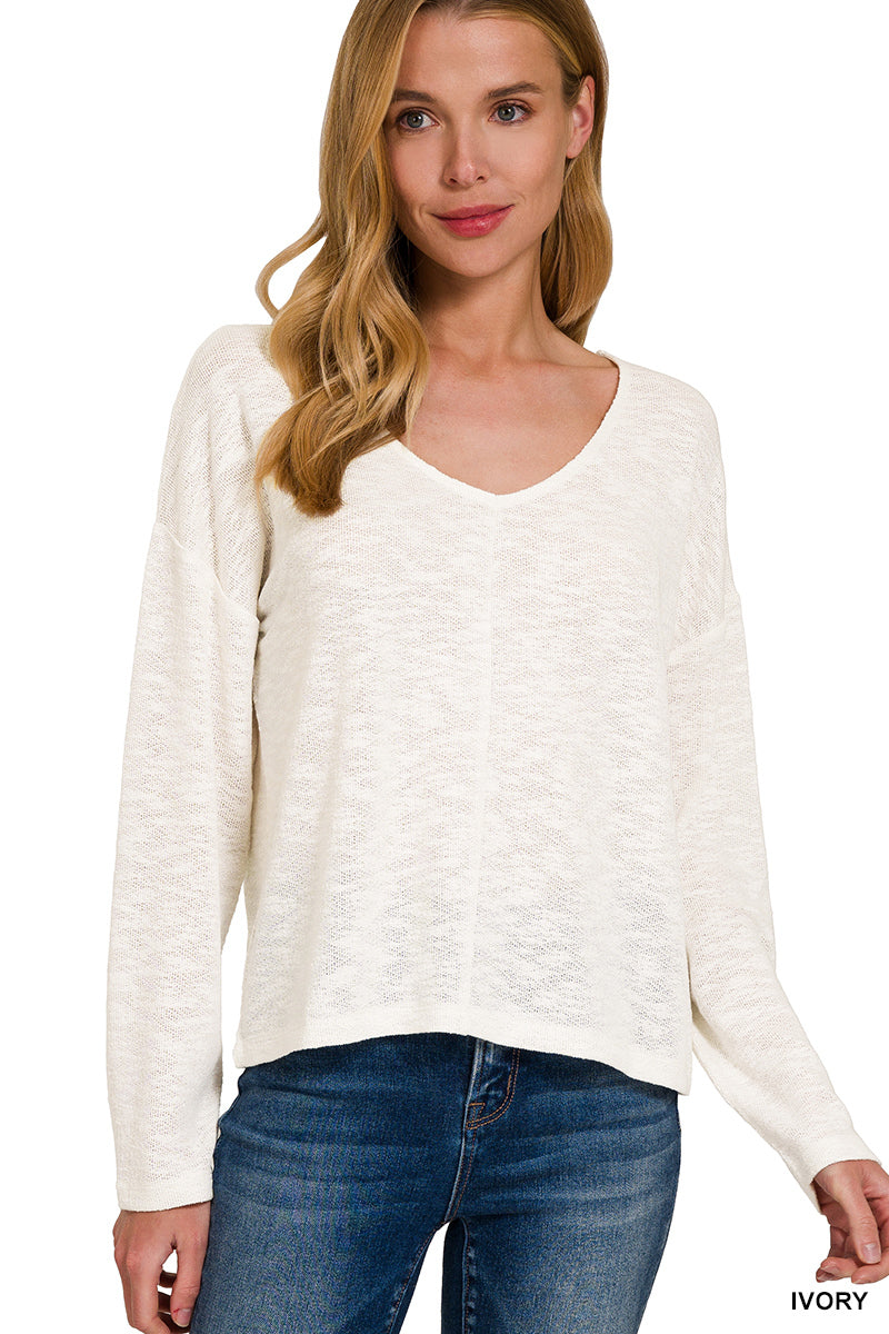 V-Neck Knit Top