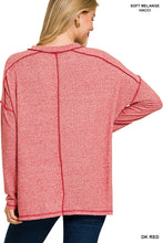 Load image into Gallery viewer, Dark Red Melange Hacci Hi-Low Top
