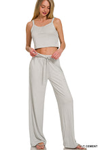 Load image into Gallery viewer, Crop Tank &amp; Wide Leg Drawstring Pant Set
