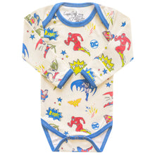 Load image into Gallery viewer, COPPER PEARL® Long Sleeve Bodysuit JUSTICE LEAGUE™
