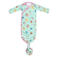 Load image into Gallery viewer, COPPER PEARL® Newborn Knotted Gown - Sesame Street Retro Floral
